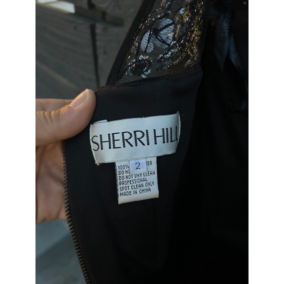 Sherri Hill Mini Dress, Formal, Bandage, Beaded Neckline, Black, Cocktail, Sz 2‎ - Picture 6 of 6